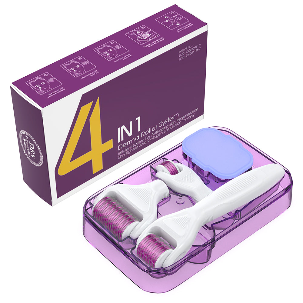 Húðrúlla fyrir andlit og líkama 4 í 1 (Dermaroller)