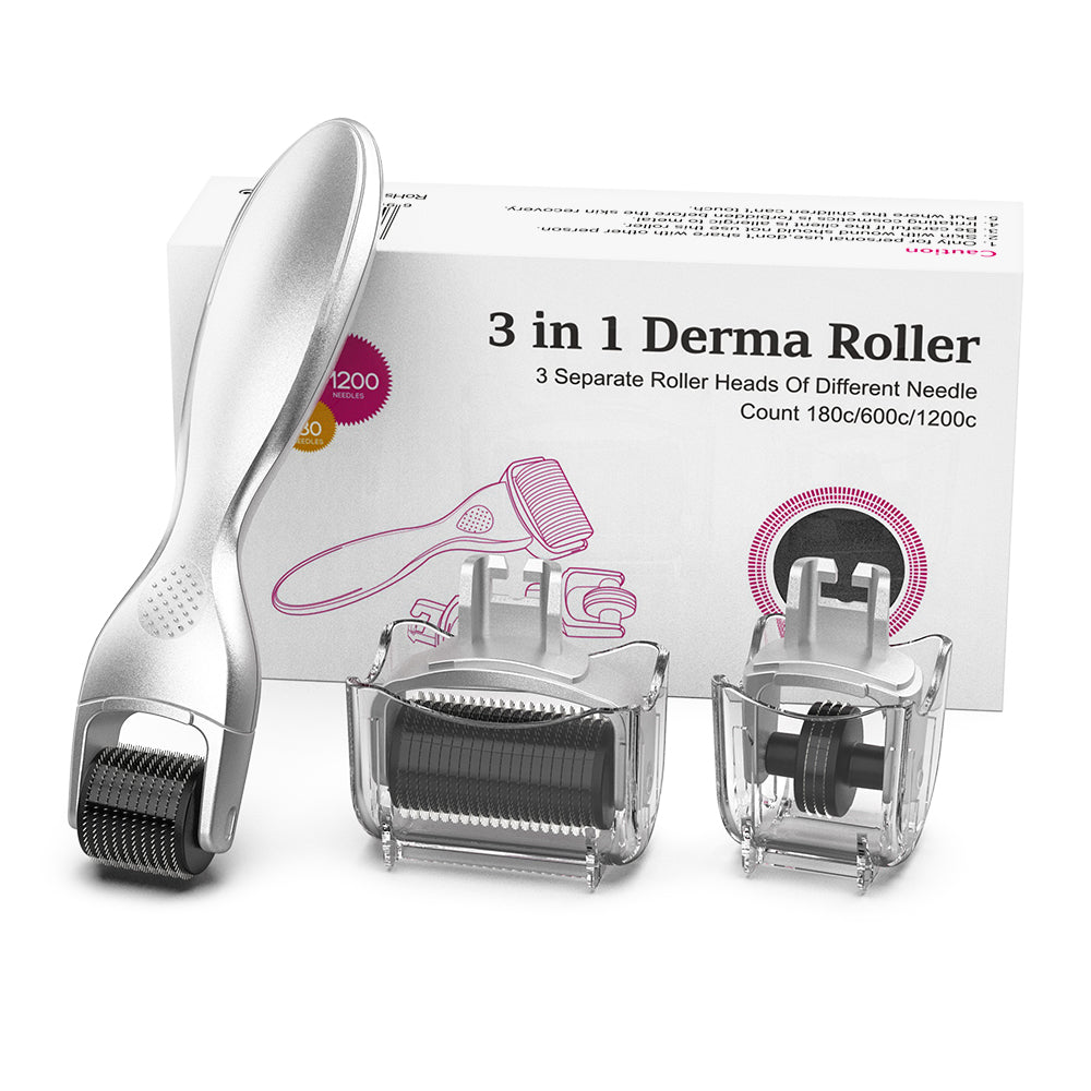 Húðrúlla fyrir andlit og líkama 3 í 1 (Dermaroller)